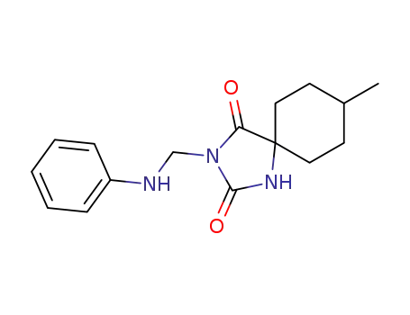Molecular Structure of 736-83-4 (8-methyl-3-[(phenylamino)methyl]-1,3-diazaspiro[4.5]decane-2,4-dione)