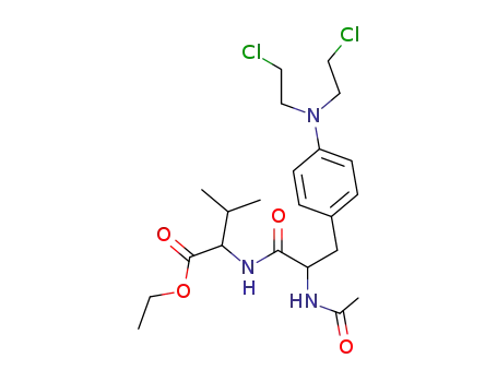 Molecular Structure of 7428-49-1 (ethyl N-acetyl-4-[bis(2-chloroethyl)amino]phenylalanylvalinate)