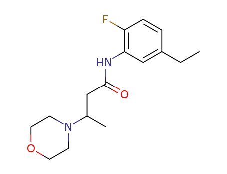 Molecular Structure of 738-53-4 (N-(5-ethyl-2-fluorophenyl)-3-(morpholin-4-yl)butanamide)