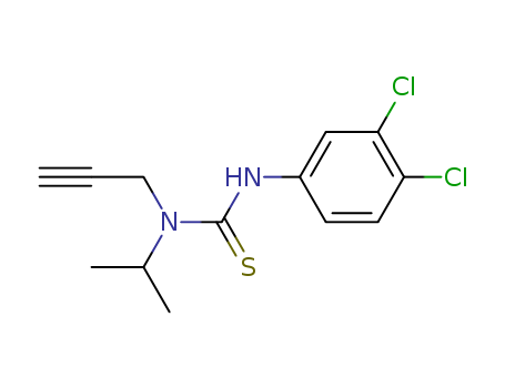 73953-75-0,1-(3,4-Dichlorophenyl)-3-isopropyl-3-(2-propynyl)thiourea,3-(3,4-Dichlorophenyl)-1-isopropyl-1-(2-propynyl)-2-thiourea;N'-(3,4-Dichlor-phenyl)-N-isopropyl-N-prop-2-inyl-thioharnstoff;Urea,1-(3,4-dichlorophenyl)-3-isopropyl-3-(2-propynyl)-2-thio;N'-(3,4-dichloro-phenyl)-N-isopropyl-N-prop-2-ynyl-thiourea;