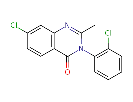Molecular Structure of 74101-53-4 (7-chloro-3-(2-chlorophenyl)-2-methylquinazolin-4(3H)-one)