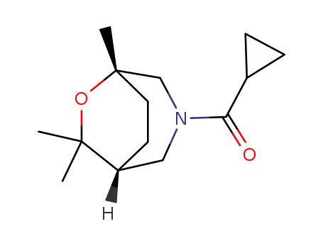 Molecular Structure of 74291-64-8 (cyclopropyl-(1,9,9-trimethyl-8-oxa-3-azabicyclo[3.2.2]non-3-yl)methano ne)