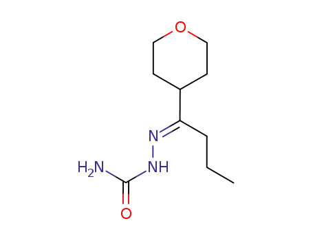 Molecular Structure of 7403-84-1 ((1E)-1-(tetrahydro-2H-pyran-4-yl)butan-1-one semicarbazone)
