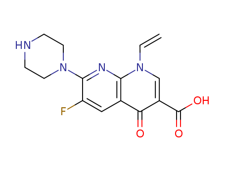 74274-71-8,6-Fluoro-1,4-dihydro-4-oxo-7-(1-piperazinyl)-1-vinyl-1,8-naphthyridine -3-carboxylic acid,6-Fluoro-1,4-dihydro-4-oxo-7-(1-piperazinyl)-1-vinyl-1,8-naphthyridine -3-carboxylic acid