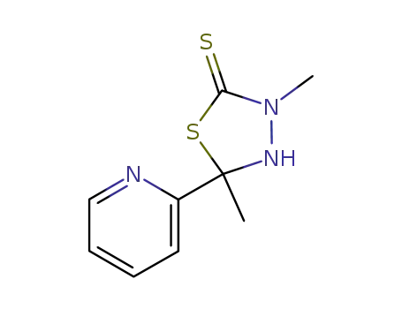 Molecular Structure of 74752-62-8 (3,5-Dimethyl-5-(2-pyridinyl)-1,3,4-thiadiazolidine-2-thione)