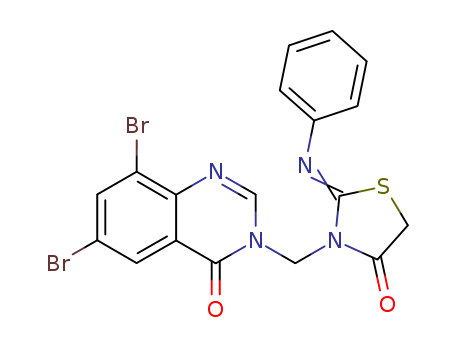 74875-85-7,6,8-dibromo-3-{[(2Z)-4-oxo-2-(phenylimino)-1,3-thiazolidin-3-yl]methyl}quinazolin-4(3H)-one,