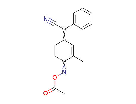 Benzeneacetonitrile, a-[4-[(acetyloxy)imino]-3-methyl-2,5-cyclohexadien-1-ylidene]- cas  7509-89-9