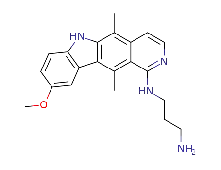 Molecular Structure of 74861-72-6 (1-(amino-3-propylamino)-5,11-dimethyl-9-methoxy-6H-pyrido(4,3-b)carbazole)