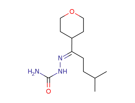 Molecular Structure of 7502-01-4 ((1E)-4-methyl-1-(tetrahydro-2H-pyran-4-yl)pentan-1-one semicarbazone)