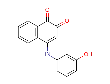 Molecular Structure of 75140-04-4 (4-(3-HYDROXYANILINO)-1,2-DIHYDRONAPHTHALENE-1,2-DIONE)