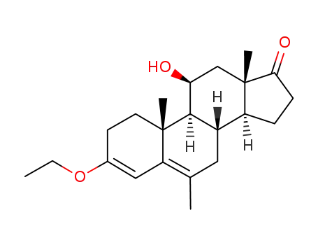 Molecular Structure of 74915-66-5 (3-ethoxy-6-methyl-3,5-androstadiene-11-beta-ol-17-one)