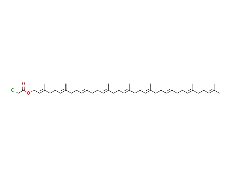 Molecular Structure of 1190409-13-2 (chloro-acetic acid 3,7,11,15,19,23,27,31,35-nonamethyl-hexatriaconta-2,6,10,14,18,22,26,30,34-nonaen-1-yl ester)