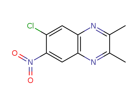 Molecular Structure of 7502-18-3 (6-chloro-2,3-dimethyl-7-nitroquinoxaline)