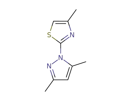 Molecular Structure of 75007-32-8 (2-(3,5-Dimethyl-1H-pyrazol-1-yl)-4-methylthiazole)