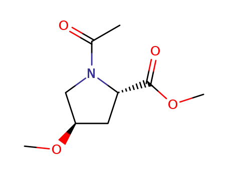 Molecular Structure of 75176-08-8 ((2S,4R)-N-acetyl-4-methoxyproline methyl ester)