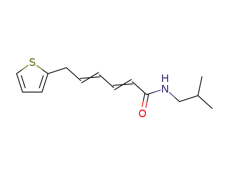 Molecular Structure of 4300-26-9 (2,4-Hexadienamide, N-(2-methylpropyl)-6-(2-thienyl)-)
