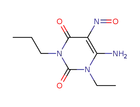 Molecular Structure of 752222-79-0 (2,4(1H,3H)-Pyrimidinedione,6-amino-1-ethyl-5-nitroso-3-propyl-(9CI))