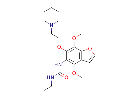 Molecular Structure of 75883-64-6 (1-[4,7-dimethoxy-6-(2-piperidin-1-ylethoxy)-1-benzofuran-5-yl]-3-propylurea)