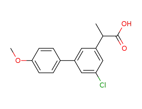 Molecular Structure of 75852-58-3 (5-Chloro-4'-methoxy-alpha-methyl-3-biphenylacetic acid)