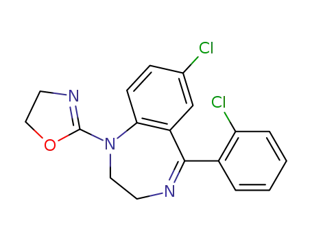 Molecular Structure of 76053-14-0 (7-chloro-5-(2-chlorophenyl)-1-(4,5-dihydro-1,3-oxazol-2-yl)-2,3-dihydro-1H-1,4-benzodiazepine)