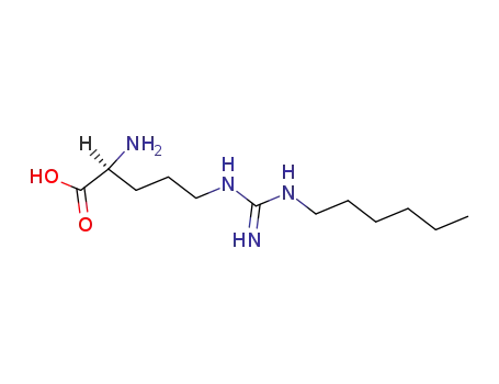 Molecular Structure of 75830-52-3 ((E)-N~5~-[amino(hexylamino)methylidene]ornithine)