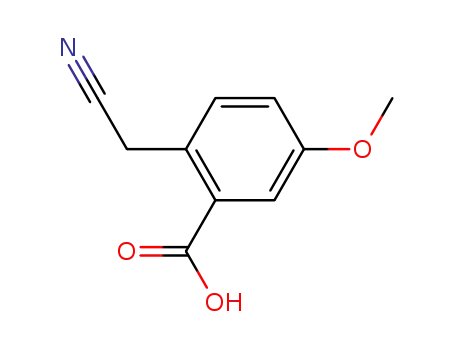 Molecular Structure of 76254-25-6 (2-(cyanomethyl)-5-methoxybenzoic acid)