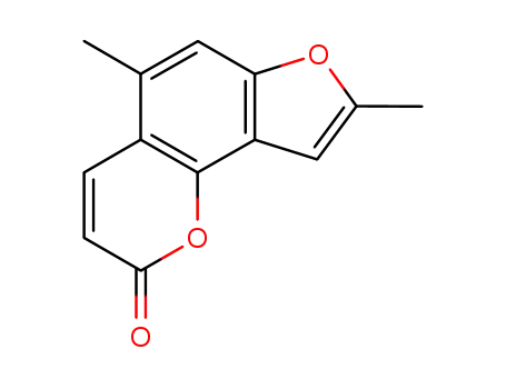 Molecular Structure of 76605-65-7 (2H-Furo(2,3-h)-1-benzopyran-2-one, 5,8-dimethyl-)