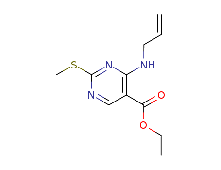 76360-95-7,ETHYL 4-(ALLYLAMINO)-2-(METHYLSULFANYL)-5-PYRIMIDINECARBOXYLATE,4-Allylamino-2-methylmercapto-5-ethoxycarbonyl-pyrimidin;4-allylamino-2-methylsulfanyl-pyrimidine-5-carboxylic acid ethyl ester;