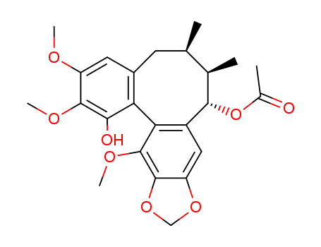 Molecular Structure of 150132-87-9 (Benzo[3,4]cycloocta[1,2-f][1,3]benzodioxole-1,8-diol,5,6,7,8-tetrahydro-2,3,13-trimethoxy-6,7-dimethyl-, 8-acetate, (6R,7R,8R,13aR)-)