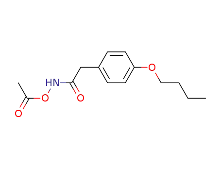 Molecular Structure of 77372-67-9 (4-n-Butoxyphenylacetohydroxamic acid, O-acetate ester)