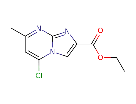 Molecular Structure of 134044-64-7 (Imidazo[1,2-a]pyrimidine-2-carboxylic acid, 5-chloro-7-methyl-, ethyl
ester)