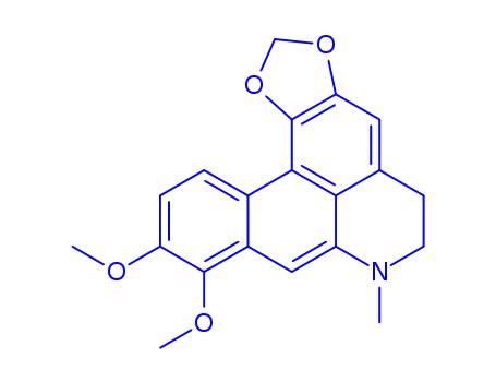 Molecular Structure of 77784-22-6 (5H-Benzo(g)-1,3-benzodioxolo(6,5,4-de)quinoline, 6,7-dihydro-9,10-dime thoxy-7-methyl-)