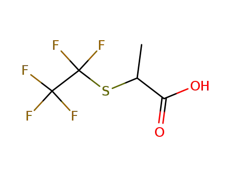 Molecular Structure of 77758-95-3 (Propanoic acid, 2-[(1,1,2,2,2-pentafluoroethyl)thio]-)