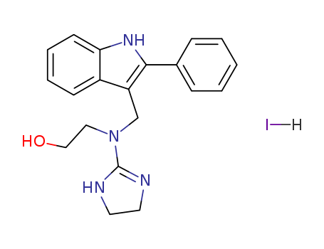 77587-76-9,2-hydroxy-N-(imidazolidin-2-ylidene)-N-[(2-phenyl-1H-indol-3-yl)methyl]ethanaminium iodide,