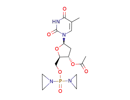 Molecular Structure of 77887-08-2 (Thymidine 3'-acetate=5'-[di(1-aziridinyl)phosphinic acid])