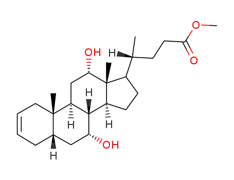 Molecular Structure of 77731-10-3 ((5beta,7alpha,12alpha)-7,12-Dihydroxychol-2-en-24-oic acid methyl ester)