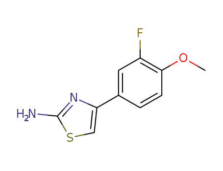 Molecular Structure of 716-75-6 (4-(3-FLUORO-4-METHOXYPHENYL)-1,3-THIAZOL-2-AMINE)