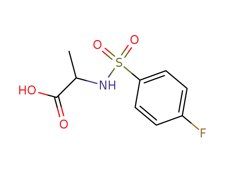 Molecular Structure of 780-97-2 (2-([(4-FLUOROPHENYL)SULFONYL]AMINO)PROPANOIC ACID)