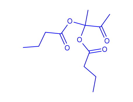 Molecular Structure of 71808-61-2 (Bis(butanoic acid)1-methyl-2-oxopropylidene ester)