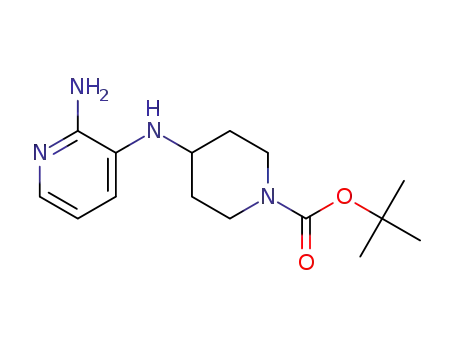 Molecular Structure of 781649-86-3 (1-Piperidinecarboxylic acid, 4-[(2-aMino-3-pyridinyl)aMino]-, 1,1-diMethylethyl ester)