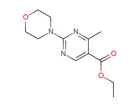 Molecular Structure of 78318-44-2 (ETHYL 4-METHYL-2-MORPHOLINOPYRIMIDINE-5-CARBOXYLATE)