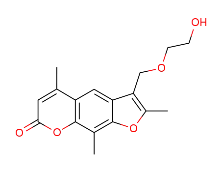 Molecular Structure of 78318-60-2 (3-(2-HYDROXY-ETHOXYMETHYL)-2,5,9-TRIMETHYL-FURO[3,2-G]CHROMEN-7-ONE)