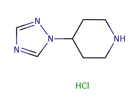 Molecular Structure of 787640-25-9 (4-(1H-1,2,4-Triazol-1-yl)piperidinehydrochloride)