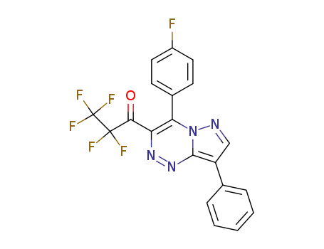Molecular Structure of 72307-48-3 (1-Propanone, 1-(4-(4-fluorophenyl)-8-phenylpyrazolo(5,1-c)(1,2,4)triaz in-3-yl)-2,2,3,3,3-pentafluoro-)