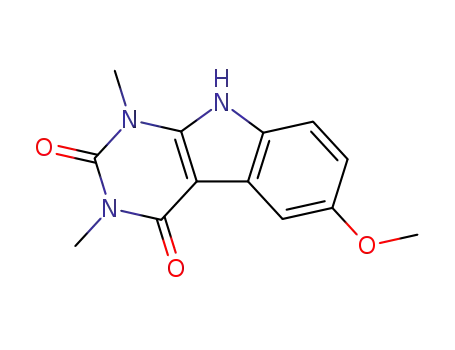 Molecular Structure of 78790-71-3 (6-methoxy-1,3-dimethyl-1H-pyrimido[4,5-b]indole-2,4(3H,9H)-dione)