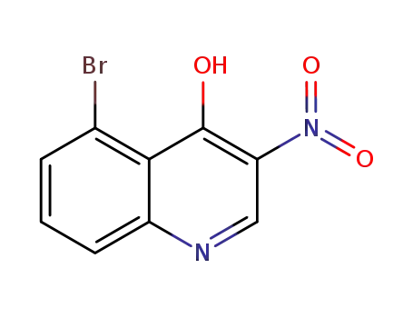 Molecular Structure of 723283-90-7 (4-Quinolinol, 5-bromo-3-nitro-)