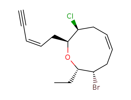 Molecular Structure of 71939-43-0 ((2S,3S,5Z,8S,9S)-3-Bromo-8-chloro-2-ethyl-2,3,4,7,8,9-hexahydro-9-[(Z)-2-pentene-4-ynyl]oxonin)