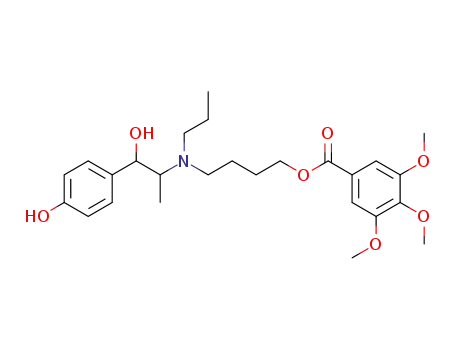 Molecular Structure of 72050-81-8 (4-[[2-Hydroxy-2-(4-hydroxyphenyl)-1-methylethyl]propylamino]butyl=3,4,5-trimethoxybenzoate)