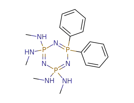 Molecular Structure of 7252-69-9 (N2,N2,N4,N4-tetramethyl-6,6-diphenyl-1,3,5-triaza-2$l^{5},4$l^{5},6$l^ {5}-triphosphacyclohexa-1,3,5-triene-2,2,4,4-tetramine)