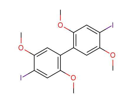 Molecular Structure of 7249-38-9 (1-iodo-4-(4-iodo-2,5-dimethoxy-phenyl)-2,5-dimethoxy-benzene)